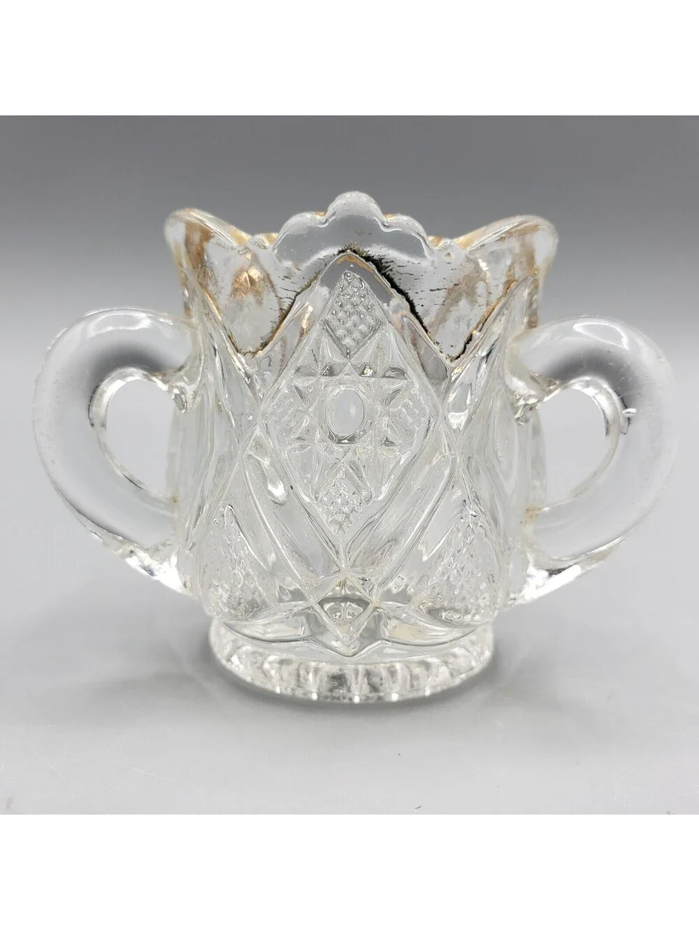 Antique US Glass EAPG Toothpick Holder Minnesota 3 Handle Circa 1898